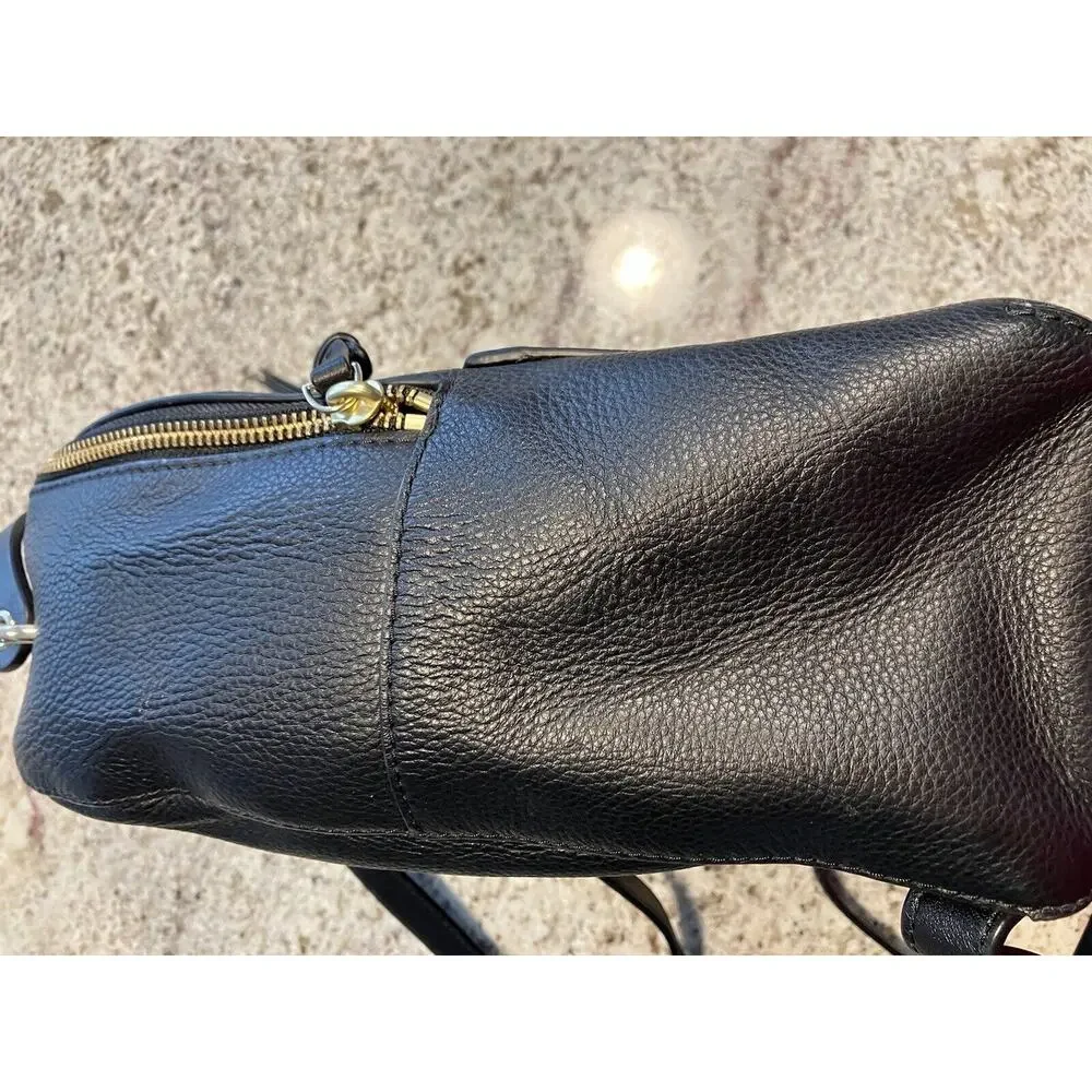 KATE SPADE NICOLE LARCHMONT AVE BACKPACK BLACK LEATHER TRAVEL SCHOOL BAG